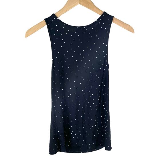 Old Navy Women's Cowl Neck Polka Dot Tank Top Black White Sleeveless Petite XS - Picture 9 of 11